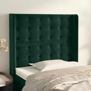 vidaXL Hoofdbord met randen 83x16x118/128 cm fluweel groen