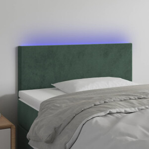 vidaXL Hoofdbord LED 90x5x78/88 cm fluweel donkergroen