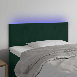 vidaXL Hoofdbord LED 100x5x78/88 cm fluweel donkergroen