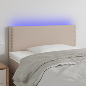 vidaXL Hoofdbord LED 80x5x78/88 cm kunstleer cappuccinokleurig