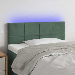 vidaXL Hoofdbord LED 80x5x78/88 cm fluweel donkergroen