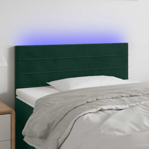 vidaXL Hoofdbord LED 80x5x78/88 cm fluweel donkergroen