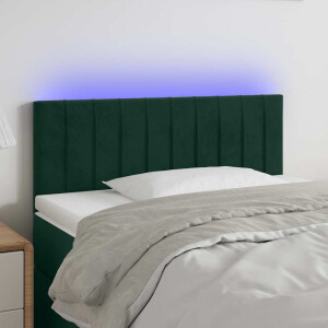 vidaXL Hoofdbord LED 100x5x78/88 cm fluweel donkergroen