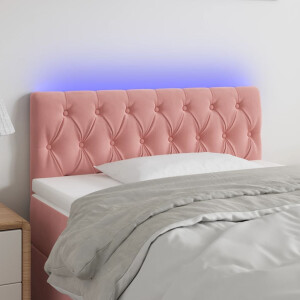 vidaXL Hoofdbord LED 100x7x78/88 cm fluweel roze