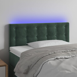 vidaXL Hoofdbord LED 80x5x78/88 cm fluweel donkergroen