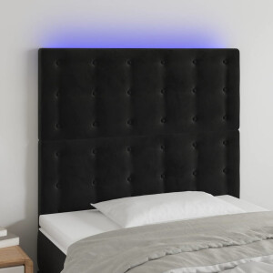 vidaXL Hoofdbord LED 80x5x118/128 cm fluweel zwart