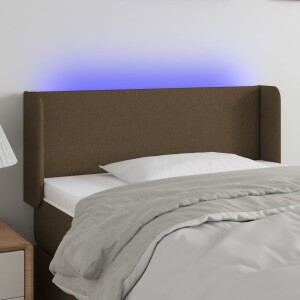 vidaXL Hoofdbord LED 83x16x78/88 cm stof donkerbruin