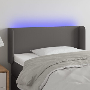 vidaXL Hoofdbord LED 93x16x78/88 cm kunstleer grijs