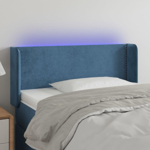 vidaXL Hoofdbord LED 93x16x78/88 cm fluweel blauw