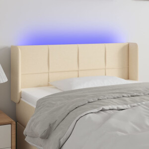 vidaXL Hoofdbord LED 83x16x78/88 cm stof crèmekleurig