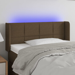 vidaXL Hoofdbord LED 93x16x78/88 cm stof donkerbruin
