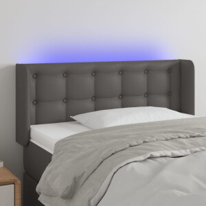 vidaXL Hoofdbord LED 93x16x78/88 cm kunstleer grijs