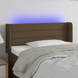 vidaXL Hoofdbord LED 83x16x78/88 cm stof donkerbruin