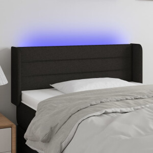vidaXL Hoofdbord LED 103x16x78/88 cm stof zwart