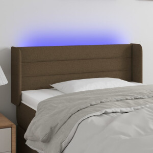 vidaXL Hoofdbord LED 103x16x78/88 cm stof donkerbruin