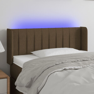 vidaXL Hoofdbord LED 83x16x78/88 cm stof donkerbruin