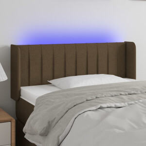 vidaXL Hoofdbord LED 93x16x78/88 cm stof donkerbruin