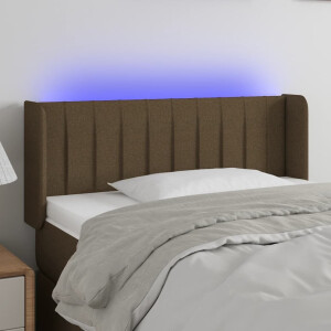 vidaXL Hoofdbord LED 103x16x78/88 cm stof donkerbruin