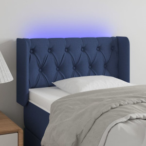 vidaXL Hoofdbord LED 83x16x78/88 cm stof blauw