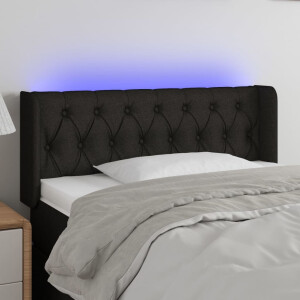 vidaXL Hoofdbord LED 103x16x78/88 cm stof zwart
