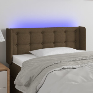 vidaXL Hoofdbord LED 83x16x78/88 cm stof donkerbruin