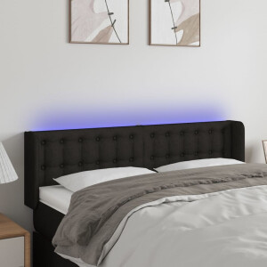 vidaXL Hoofdbord LED 147x16x78/88 cm stof zwart