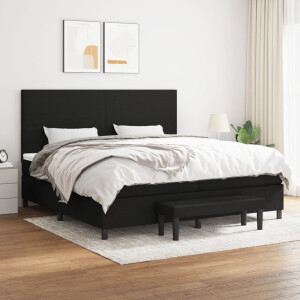 vidaXL Boxspring met matras stof zwart 200x200 cm