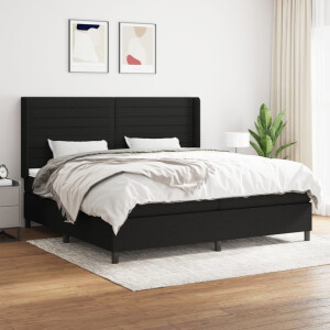 vidaXL Boxspring met matras stof zwart 200x200 cm