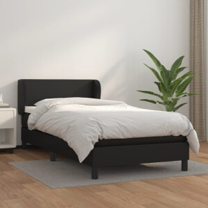 vidaXL Boxspring met matras kunstleer zwart 80x200 cm