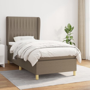 vidaXL Boxspring met matras stof taupe 80x200 cm