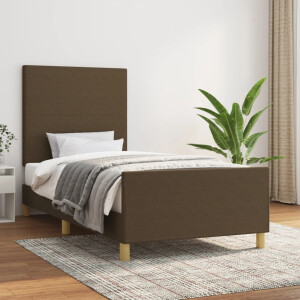 vidaXL Bedframe zonder matras 80x200 cm stof donkerbruin