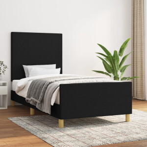 vidaXL Bedframe zonder matras 90x190 cm stof zwart