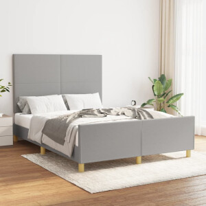 vidaXL Bedframe zonder matras stof lichtgrijs 140x190 cm