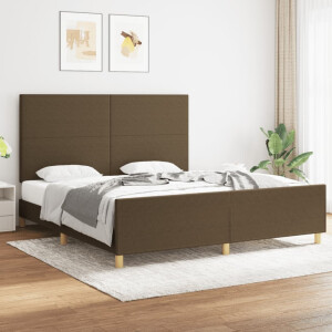vidaXL Bedframe zonder matras stof donkerbruin 180x200 cm
