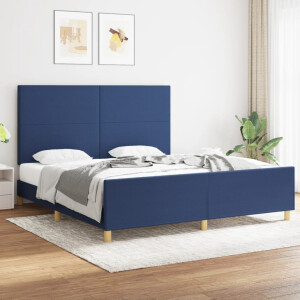 vidaXL Bedframe zonder matras stof blauw 180x200 cm