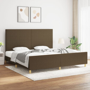 vidaXL Bedframe zonder matras stof donkerbruin 200x200 cm