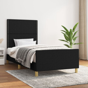 vidaXL Bedframe zonder matras 90x190 cm stof zwart