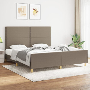 vidaXL Bedframe zonder matras stof taupe 180x200 cm