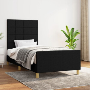 vidaXL Bedframe zonder matras 90x190 cm stof zwart