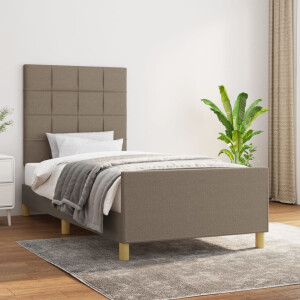 vidaXL Bedframe zonder matras 90x190 cm stof taupe