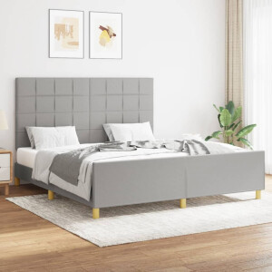 vidaXL Bedframe zonder matras stof lichtgrijs 160x200 cm