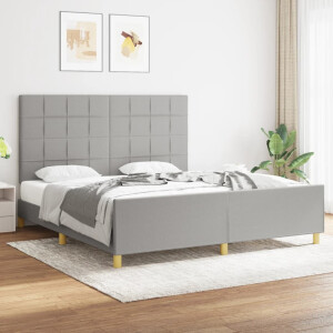 vidaXL Bedframe zonder matras stof lichtgrijs 180x200 cm