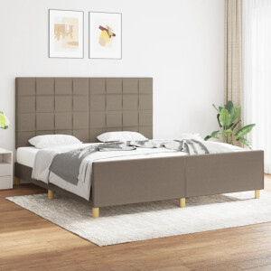 vidaXL Bedframe zonder matras stof taupe 180x200 cm