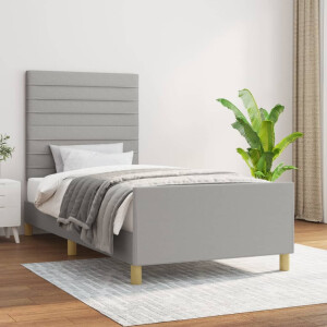 vidaXL Bedframe zonder matras 80x200 cm stof lichtgrijs