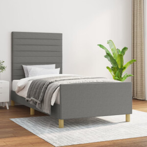 vidaXL Bedframe zonder matras 80x200 cm stof donkergrijs