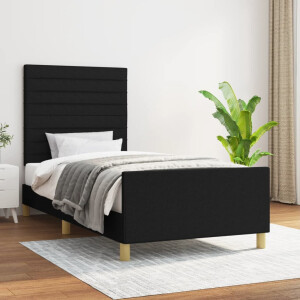 vidaXL Bedframe zonder matras 90x190 cm stof zwart