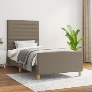 vidaXL Bedframe zonder matras 90x190 cm stof taupe