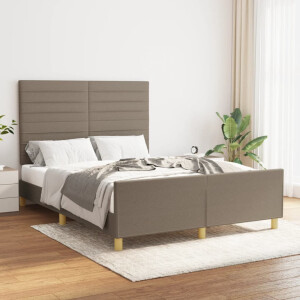 vidaXL Bedframe zonder matras stof taupe 140x190 cm