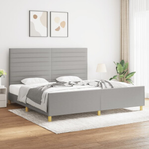 vidaXL Bedframe zonder matras stof lichtgrijs 200x200 cm