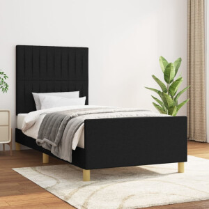 vidaXL Bedframe zonder matras 90x190 cm stof zwart